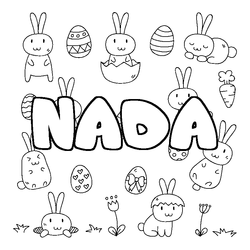 Coloraci&oacute;n del nombre NADA - decorado Pascua