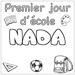 Coloraci&oacute;n del nombre NADA - decorado primer d&iacute;a de escuela