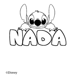 Coloraci&oacute;n del nombre NADA - decorado Stitch