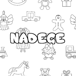 Coloraci&oacute;n del nombre NADEGE - decorado juguetes