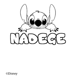 Coloraci&oacute;n del nombre NADEGE - decorado Stitch