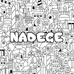 Coloraci&oacute;n del nombre NADEGE - decorado ciudad