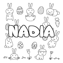 Coloraci&oacute;n del nombre NADIA - decorado Pascua