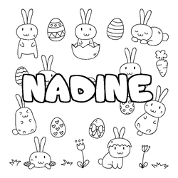 Coloraci&oacute;n del nombre NADINE - decorado Pascua