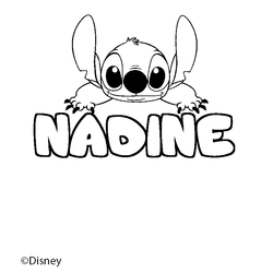 Coloraci&oacute;n del nombre NADINE - decorado Stitch