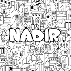Coloraci&oacute;n del nombre NADIR - decorado ciudad