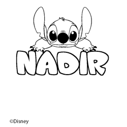 Coloraci&oacute;n del nombre NADIR - decorado Stitch