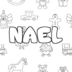 Coloraci&oacute;n del nombre NAEL - decorado juguetes