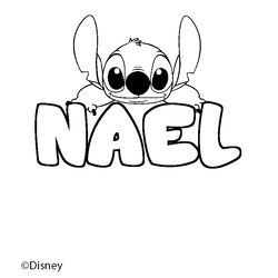 Coloraci&oacute;n del nombre NAEL - decorado Stitch
