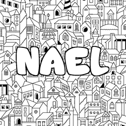 Coloraci&oacute;n del nombre NAEL - decorado ciudad