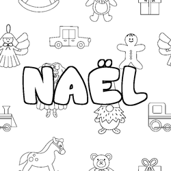 Coloraci&oacute;n del nombre NA&Euml;L - decorado juguetes