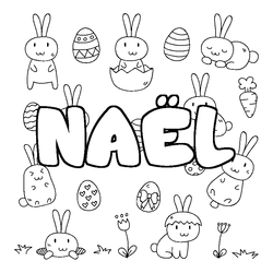 Coloraci&oacute;n del nombre NA&Euml;L - decorado Pascua