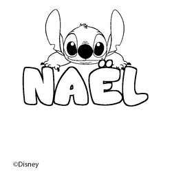 Coloraci&oacute;n del nombre NA&Euml;L - decorado Stitch