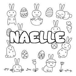 Coloraci&oacute;n del nombre NAELLE - decorado Pascua