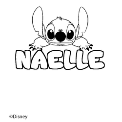 Coloraci&oacute;n del nombre NAELLE - decorado Stitch