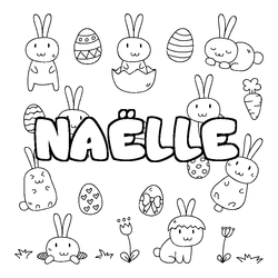 Coloraci&oacute;n del nombre NA&Euml;LLE - decorado Pascua