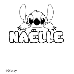 Coloraci&oacute;n del nombre NA&Euml;LLE - decorado Stitch