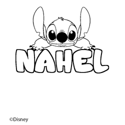 Coloraci&oacute;n del nombre NAHEL - decorado Stitch