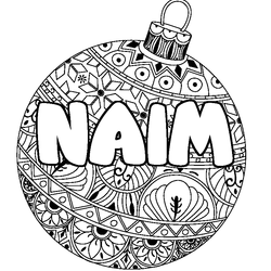 Coloraci&oacute;n del nombre NAIM - decorado bola de Navidad