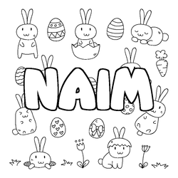 Coloraci&oacute;n del nombre NAIM - decorado Pascua