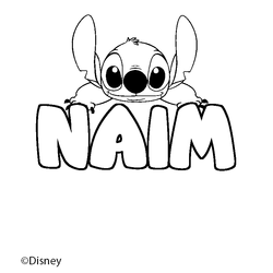Coloraci&oacute;n del nombre NAIM - decorado Stitch