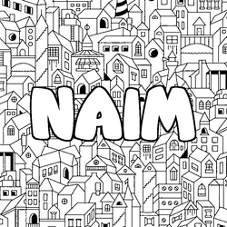 Coloraci&oacute;n del nombre NAIM - decorado ciudad