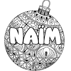 Coloraci&oacute;n del nombre NA&Iuml;M - decorado bola de Navidad