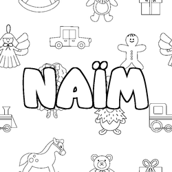 Coloraci&oacute;n del nombre NA&Iuml;M - decorado juguetes