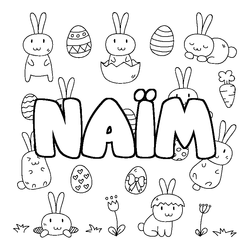 Coloraci&oacute;n del nombre NA&Iuml;M - decorado Pascua