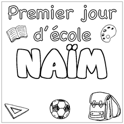 Coloraci&oacute;n del nombre NA&Iuml;M - decorado primer d&iacute;a de escuela