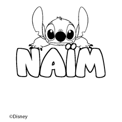 Coloraci&oacute;n del nombre NA&Iuml;M - decorado Stitch