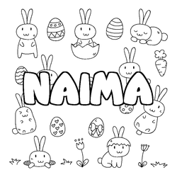Coloraci&oacute;n del nombre NAIMA - decorado Pascua