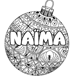 Coloraci&oacute;n del nombre NA&Iuml;MA - decorado bola de Navidad