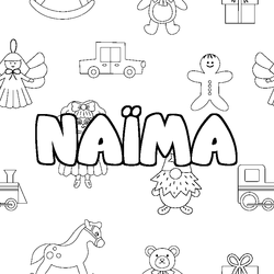 Coloraci&oacute;n del nombre NA&Iuml;MA - decorado juguetes
