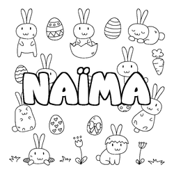 Coloraci&oacute;n del nombre NA&Iuml;MA - decorado Pascua