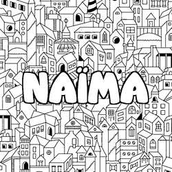 Coloraci&oacute;n del nombre NA&Iuml;MA - decorado ciudad