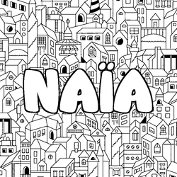 Coloraci&oacute;n del nombre NA&Iuml;A - decorado ciudad