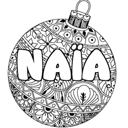 Coloraci&oacute;n del nombre NA&Iuml;A - decorado bola de Navidad
