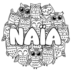 Coloraci&oacute;n del nombre NA&Iuml;A - decorado b&uacute;hos