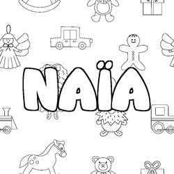 Coloraci&oacute;n del nombre NA&Iuml;A - decorado juguetes