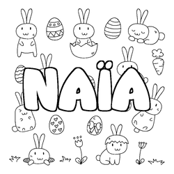 Coloraci&oacute;n del nombre NA&Iuml;A - decorado Pascua