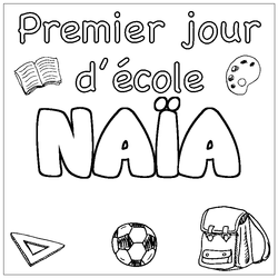 Coloraci&oacute;n del nombre NA&Iuml;A - decorado primer d&iacute;a de escuela