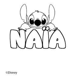 Coloraci&oacute;n del nombre NA&Iuml;A - decorado Stitch