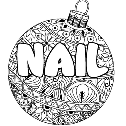 Coloraci&oacute;n del nombre NAIL - decorado bola de Navidad