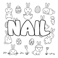 Coloraci&oacute;n del nombre NAIL - decorado Pascua