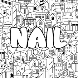 Coloraci&oacute;n del nombre NAIL - decorado ciudad
