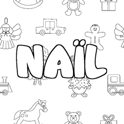 Coloraci&oacute;n del nombre NA&Iuml;L - decorado juguetes