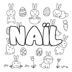 Coloraci&oacute;n del nombre NA&Iuml;L - decorado Pascua