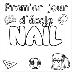 Coloraci&oacute;n del nombre NA&Iuml;L - decorado primer d&iacute;a de escuela