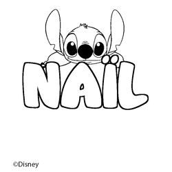 Coloraci&oacute;n del nombre NA&Iuml;L - decorado Stitch